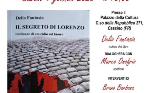 Il 4 gennaio a Cassino Delio Fantasia presenta “Il segreto di Lorenzo”