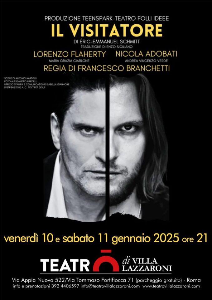 “IL VISITATORE ” con LORENZO FLAHERTY -IL 10 E 11 GENNAIO 2025 ORE 21:00 al TEATRO DI VILLA LAZZARONI DI ROM