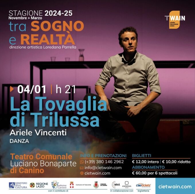 LA TOVAGLIA DI TRILUSSA in scena sabato 4 gennaio al Teatro Luciano Bonaparte di Canino (VT)