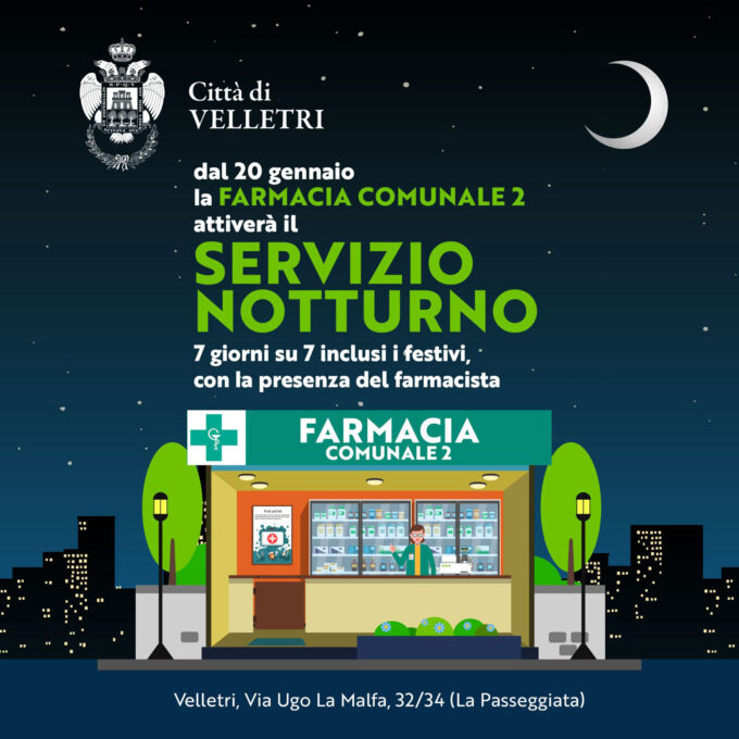 Velletri: inaugurazione del servizio notturno della farmacia comunale n. 2